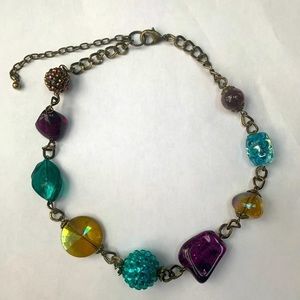 ❤️22.25” Statement Necklace Beaded Costume Jewelry Unsigned Natural Stone